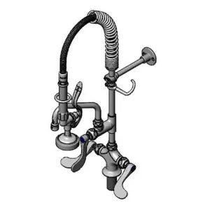 T&S MPZ-2DWN-06 Mini Pre-Rinse Faucet unit, 6 Inch Swivel Nozzle, 4 Inch Handles And Eternas | AW4BVT