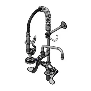 T&S MPZ-2DWN-08 Mini Pre-Rinse Faucet unit, 8 Inch Swivel Nozzle, Wrist Handles And Eternas | AW4BVU