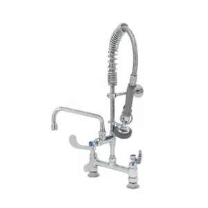 T&S MPZ-8DWN-08-CR Pre-Rinse Faucet Unit, 8 Inch Deck Mount, 8 Inch Swing Nozzle, Ceramas | AW4BWB