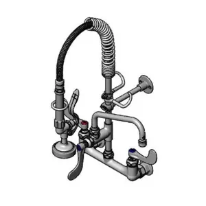 T&S MPZ-8WWN-08 Pre-Rinse Faucet Unit, 8 Inch Wall Mount, 8 Inch Swivel Nozzle, Eternas | AW4BWJ