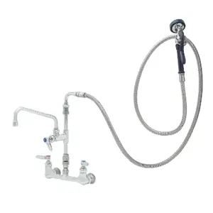 T&S P3-8WESV-08M Pet Grooming Faucet, Wall Mt., 8 Inch, 1/2 Inch NPT Inlets, Vb | AW4LDY