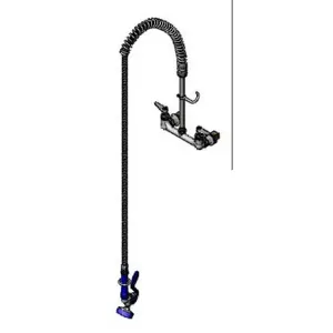 T&S P3-8WOSN00PZLUB Pet Grooming Faucet, 8 Inch Wall Mt., 12 Inch Riser, 72 InchFlex Hose | AW4LEA