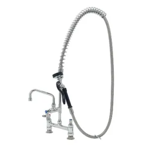 T&S PB-8DOSN06PZLXA Pre-Rinse Faucet Unit, Supply Nipple Kits, ADF, 6 Inch SW.NZL, 8 Inch Riser | AW4QGM