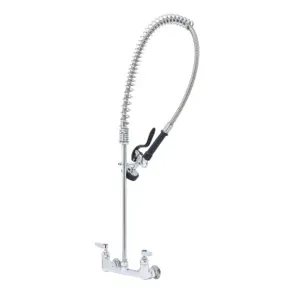 T&S PB-8WOSN00KZLZC Pet Grooming Faucet Unit, Spring Action, 8 Inch Wall Mount | AW4QGT