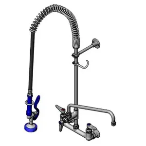 T&S PB-8WOSN14FZKZC Pet Grooming Faucet Unit, Spring Action, 8 Inch Wall Mt., 14 Inch Add-On Nozzle | AW4QGW