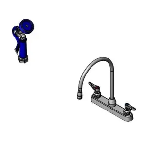 T&S PG-2347-VH Pet Grooming Faucet, With Spray Valve, 8 Inch Deck Mt, Gooseneck | AW4UVN