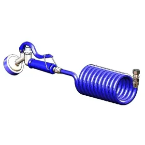 T&S PG-35AV-CH02 Angled Spray Valve, Coiled Hose, Female Adapter to 3/8 Inch NPT Male Thread | AW4UWM