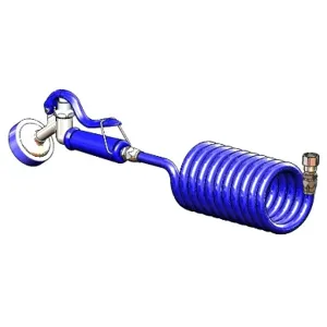 T&S PG-35AV-CH05 Angled Spray Valve, Coiled Hose, Female Adapter to 3/4 Inch -14 Male Thread | AW4UWP