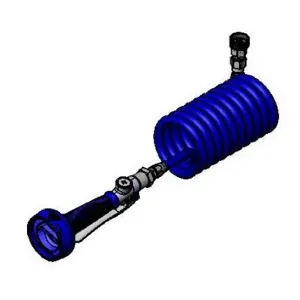 T&S PJ-108H-CH01 Hi-Flow Jet Spray, Fifi Coiled Hose, Garden Hose Female Inlet Adapter | CE6AKX