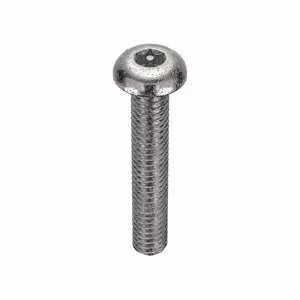 TAMPER-PRUF SCREW 91080 Machine Screw Button, 8-32 X 1 Length, 25Pk | AE9PQJ 6LE28