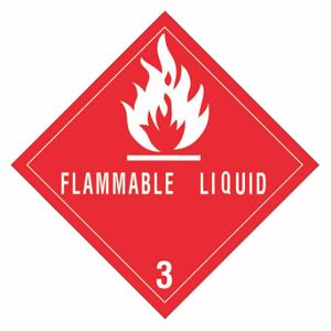 TAPE LOGIC DL5120 Etikett, brennbare Flüssigkeiten, 3 4x4 Zoll | CR8PCF 51MW32