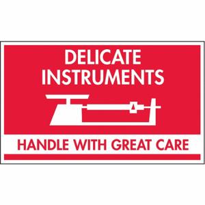 TAPECASE 16U876 Instructional Handling Label, Delicate Instr./Handle With Care, 5 Inch Label Width | CU4YMK