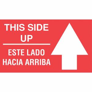 TAPECASE 16U909 Instructional Handling Label, This Side Up/Esta Lado Hacia Arriba, 5 Inch Label Width | CU4YWA