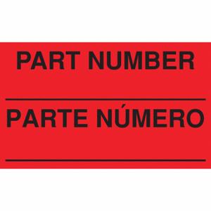 TAPECASE 16V062 Etikett mit Anleitung zur Handhabung, Teilenummer/Parte Numero, 5 Zoll Etikettenbreite | CU4YUL