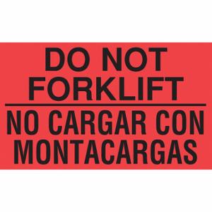 TAPECASE 16U917 Etikett mit Anweisungen zur Handhabung, Nicht mit dem Gabelstapler fahren/Kein Cargar Con Montacargas | CU4YNK