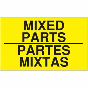 TAPECASE 16U927 Instructional Handling Label, Mixed Parts/Pates Mixtas, 5 Inch Label Width | CU4YTR