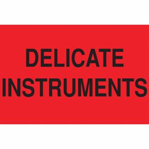 TAPECASE 16U788 Etikett mit Anleitung zur Handhabung, empfindliche Instrumente, Etikettenbreite 3 Zoll | CU4YWQ