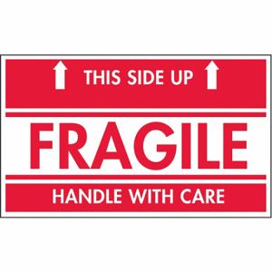 TAPECASE 16U990 Instructional Handling Label, Fragile/This Side Up, 5 Inch Size Label Width | CU4YWH