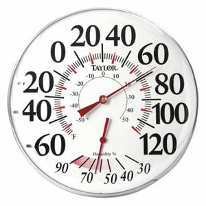 TAYLOR 497J Dial Thermometer With Humidity, 12 In | CU4ZBC 43CN58
