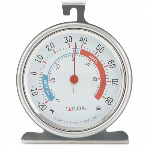 TAYLOR 5924 Refrigerator/Freezer Thermometer, Analog, -20 Deg. to 80 Deg. F Temp. Range | CD2ZBF 444C64