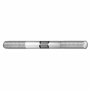 TE-CO 41001 Double End Threaded Stud, 7/8-9 Thread Size, 3 Inch Overall Length, 2Pk | AA9LMU 1DV63