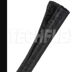 TECHFLEX F6W0.50BK Cable Sleeving, 1/2 Inch Inside Dia, 75 ft Length, Self Wrap, Fiberglass, Black | CU4ZBR 103U64