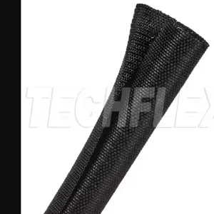 TECHFLEX F6W0.75BK Cable Sleeving, 3/4 Inch Inside Dia, 50 ft Length, Self Wrap, Fiberglass, Black | CU4ZBW 103U66