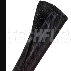 TECHFLEX F6W1.00BK Cable Sleeving, 1 Inch Inside Dia, 50 ft Length, Self Wrap, Fiberglass, Black | CU4ZBQ 103U67