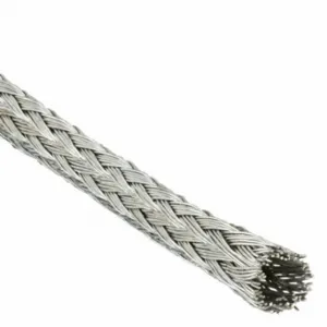 TECHFLEX MBN0.11SV Braided Sleeving, 1/8 Inch Dia, 100 ft Length, Tinned Copper, Silver, -40 Deg F to 1 | CV4KZH 103U01