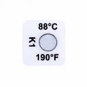 TEMPIL 26259 Non Reversible Temp Indicator, Vertical Strip, 1 Point, 190 Deg. F, 88 Deg. C, 210Pk | CJ2XKD 52HR30