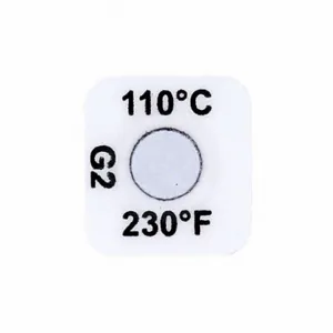 TEMPIL 26263 Non Reversible Temp Indicator, Vertical Strip, 1 Point, 230 Deg. F, 110 Deg. C, 210Pk | CJ2XKG 52HR32