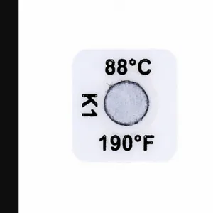 TEMPIL 26283 Non Reversible Temp Indicator, Vertical Strip, 1 Point, 190 Deg. F, 88 Deg. C, 1000Pk | CJ2XKC 52HR39