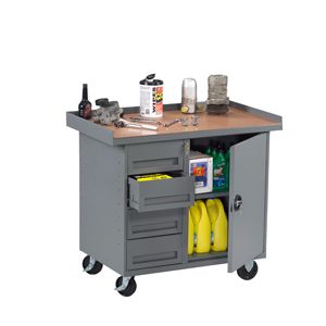 TENNSCO MB-1-2542 Mobile Workbench, 4 Drawer, Cabinet, 42 x 25 x 36-1/4 Inch Size | CH3KNW