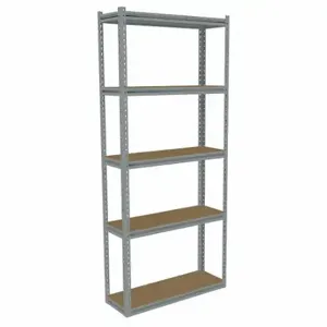 TENNSCO ZB7-3612S-5D Boltless Shelving, Starter, Medium-Duty, 36 Inch x 12 in, 84 Inch Height, 5 Shelves | CU6GER 36K418