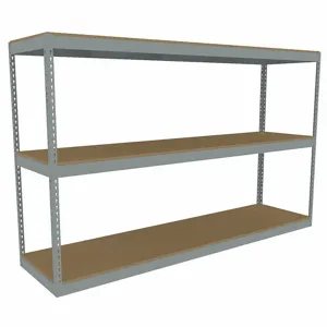 TENNSCO ZLE5-9624S-3D Boltless Shelving, Starter, Heavy-Duty, 96 Inch x 24 in, 60 Inch Overall Height, 3 Shelves | CU6GBM 36K318