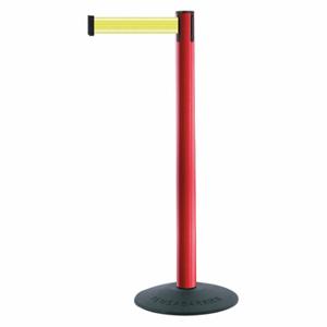 TENSABARRIER 875-21-STD-Y5-NV-C Barrier Post With Belt, PVC, Red, 38 Inch Post Height, 2 1/2 Inch Post Dia | CU6GPY 410C68