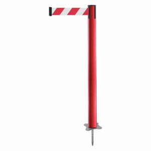 TENSABARRIER 884-21-MAX-D3X-C Spike Post, Plastic, Red, 43 Inch Post Height, 2 1/2 Inch Post Dia, Stake, Unfinished | CU6JVG 409Y34