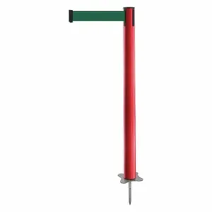 TENSABARRIER 884-21-MAX-G7X-C Spike Post, Plastic, Red, 43 Inch Post Height, 2 1/2 Inch Post Dia, Stake, Dark Green | CU6KBX 409Y07