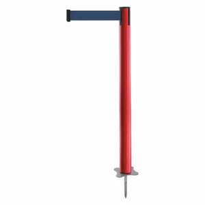 TENSABARRIER 884-21-STD-L7X-C Spike Post, Plastic, Red, 43 Inch Post Height, 2 1/2 Inch Post Dia, Stake, Dark Blue | CU6JTK 409X93