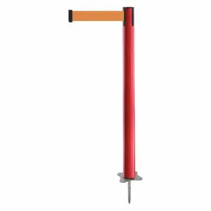 TENSABARRIER 884-21-STD-O5X-C Spike Post, Plastic, Red, 43 Inch Post Height, 2 1/2 Inch Post Dia, Stake, Orange | CU6JTZ 409X95