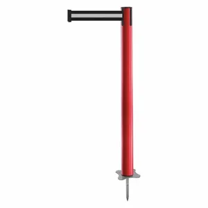 TENSABARRIER 884-21-STD-S3X-C Spike Post, Plastic, Red, 43 Inch Post Height, 2 1/2 Inch Post Dia, Stake, Unfinished | CU6JUK 409Y19