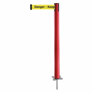 TENSABARRIER 884-21-STD-YDX-C Spike Post, Plastic, Red, 43 Inch Post Height, 2 1/2 Inch Post Dia, Stake, Unfinished | CU6JVD 409Y46