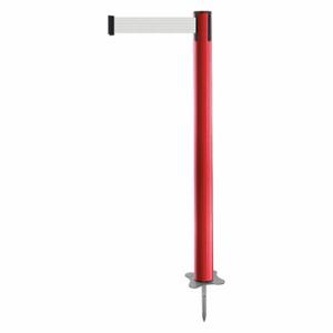 TENSABARRIER 884-21-STD-B1X-C Spike Post, Plastic, Red, 43 Inch Post Height, 2 1/2 Inch Post Dia, Stake, White, Red | CU6JVZ 409X84