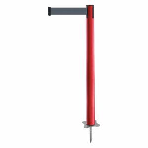 TENSABARRIER 884-21-MAX-B7X-C Spike Post, Plastic, Red, 43 Inch Post Height, 2 1/2 Inch Post Dia, Stake, Dark Gray | CU6JTM 409Y03
