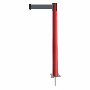 TENSABARRIER 884-21-STD-B7X-C Spike Post, Plastic, Red, 43 Inch Post Height, 2 1/2 Inch Post Dia, Stake, Dark Gray | CU6KCR 409X86