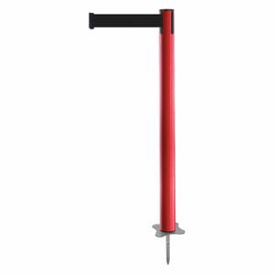 TENSABARRIER 884-21-STD-B9X-C Spike Post, Plastic, Red, 43 Inch Post Height, 2 1/2 Inch Post Dia, Stake, Black, Red | CU6JTE 409X87