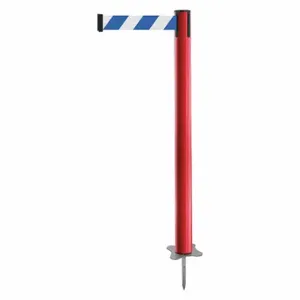 TENSABARRIER 884-21-MAX-D1X-C Spike Post, Plastic, Red, 43 Inch Post Height, 2 1/2 Inch Post Dia, Stake, Unfinished | CU6JVP 409Y32