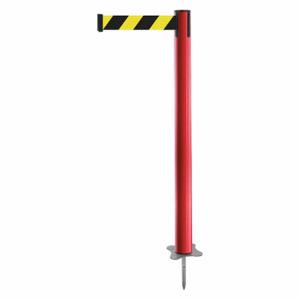 TENSABARRIER 884-21-MAX-D4X-C Spike Post, Plastic, Red, 43 Inch Post Height, 2 1/2 Inch Post Dia, Stake, Unfinished | CU6JVH 409Y35
