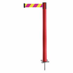 TENSABARRIER 884-21-MAX-D5X-C Spike Post, Plastic, Red, 43 Inch Post Height, 2 1/2 Inch Post Dia, Stake, Unfinished | CU6JVF 409Y36