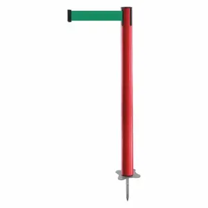 TENSABARRIER 884-21-STD-G6X-C Spike Post, Plastic, Red, 43 Inch Post Height, 2 1/2 Inch Post Dia, Stake, Green, Red | CU6JTT 409X89